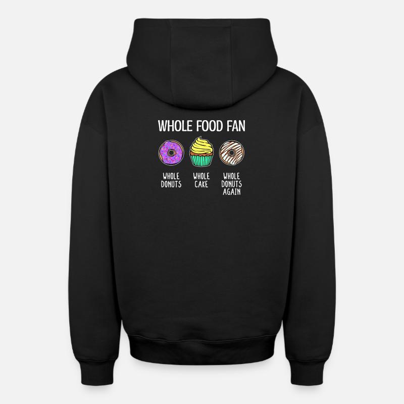 Donut Statement Candy Cake Cupcake - Sweat à capuche unisexe zippé oversize épais SPREAD - noir