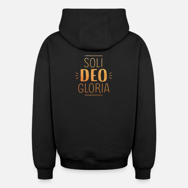 Soli Deo Gloria - Sweat à capuche unisexe zippé oversize épais SPREAD - noir