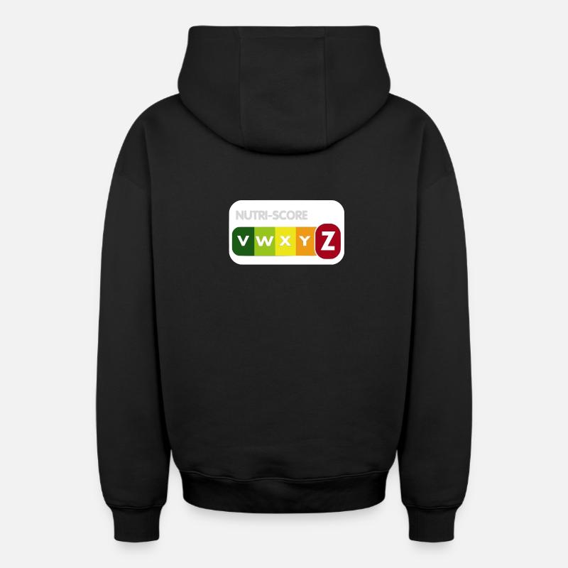 nutriscore - Sweat à capuche unisexe zippé oversize épais SPREAD - noir