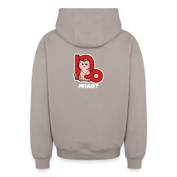 Cool Capricorne disant Zodiac Sky Astrologie - Sweat à capuche unisexe zippé oversize épais SPREAD - taupe - Dos - AI Model Male 178 light (178cm)