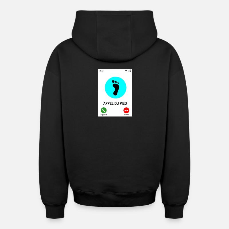 Appel du pied - Sweat à capuche unisexe zippé oversize épais SPREAD - noir
