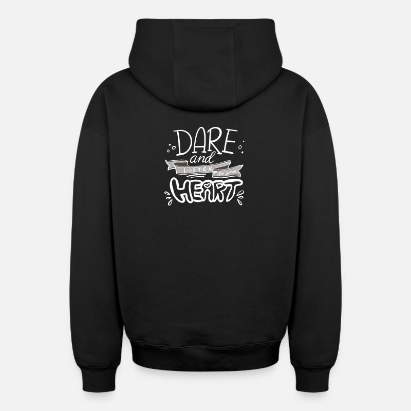 Message de motivation à la main - Sweat à capuche unisexe zippé oversize épais SPREAD - noir