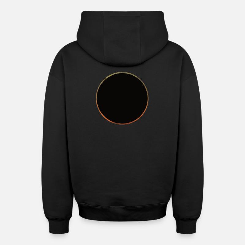 Solar eclipse - Oversized Heavyweight Unisex Zip Hoodie - black