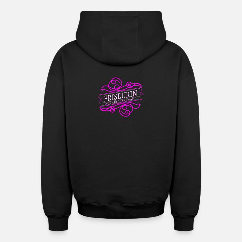 Coiffeur avec passion - Sweat à capuche unisexe zippé oversize épais SPREAD - noir