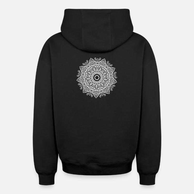 Mandala - Sweat à capuche unisexe zippé oversize épais SPREAD - noir