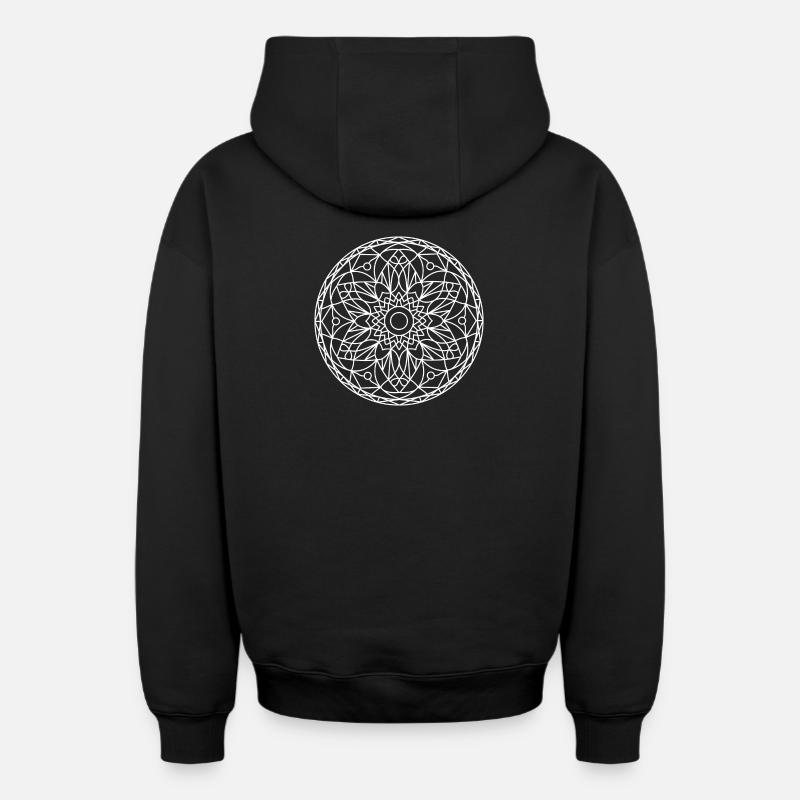 Mandala - Sweat à capuche unisexe zippé oversize épais SPREAD - noir