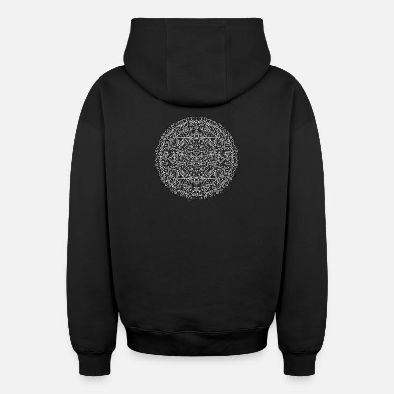 Mandala - Sweat à capuche unisexe zippé oversize épais SPREAD - noir