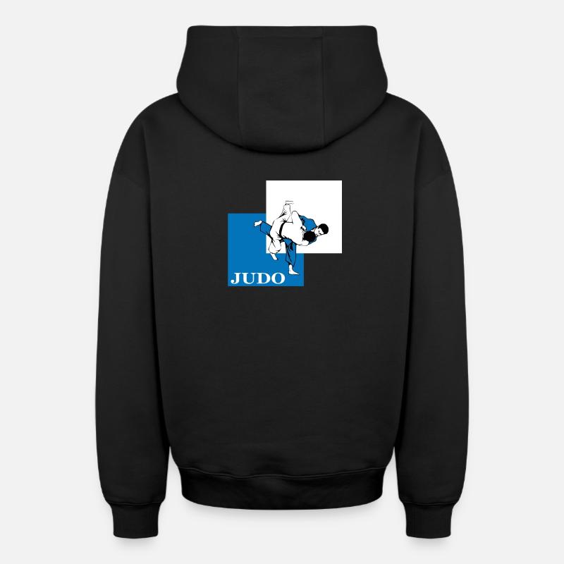 Judo - Sweat à capuche unisexe zippé oversize épais SPREAD - noir