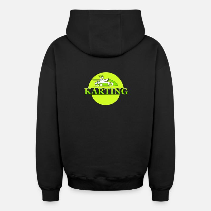 Karting - Sweat à capuche unisexe zippé oversize épais SPREAD - noir