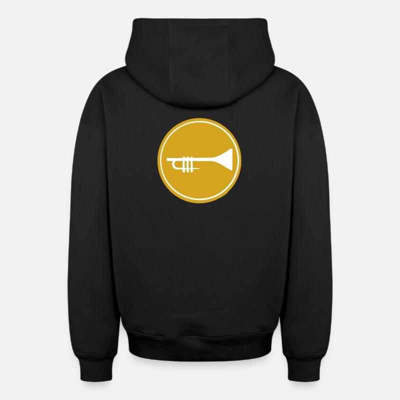 Trompette - Sweat à capuche unisexe zippé oversize épais SPREAD - noir
