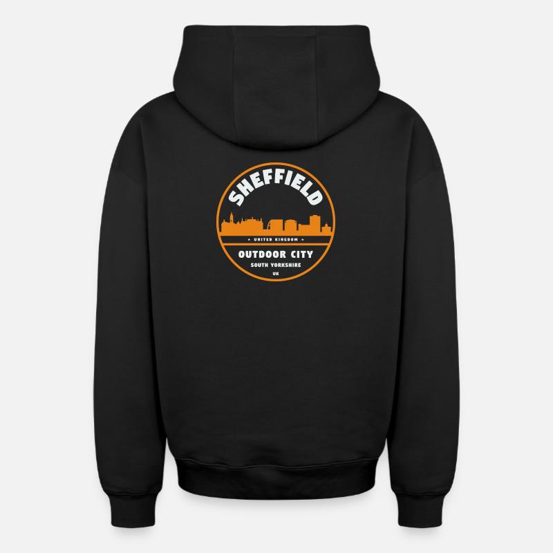 Sheffield Royaume-Uni - Sweat à capuche unisexe zippé oversize épais SPREAD - noir