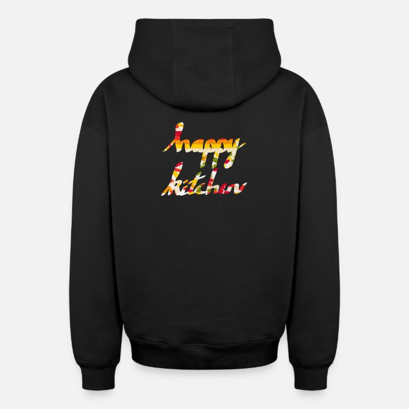 Cuisine heureuse - Sweat à capuche unisexe zippé oversize épais SPREAD - noir