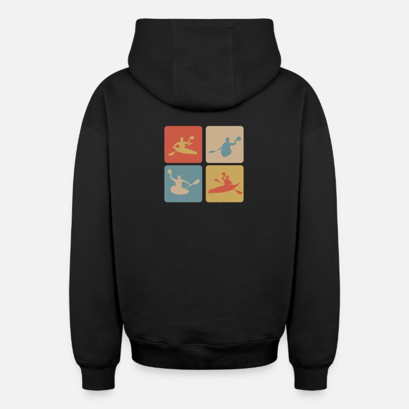 Polo de canoë Design - Sweat à capuche unisexe zippé oversize épais SPREAD - noir