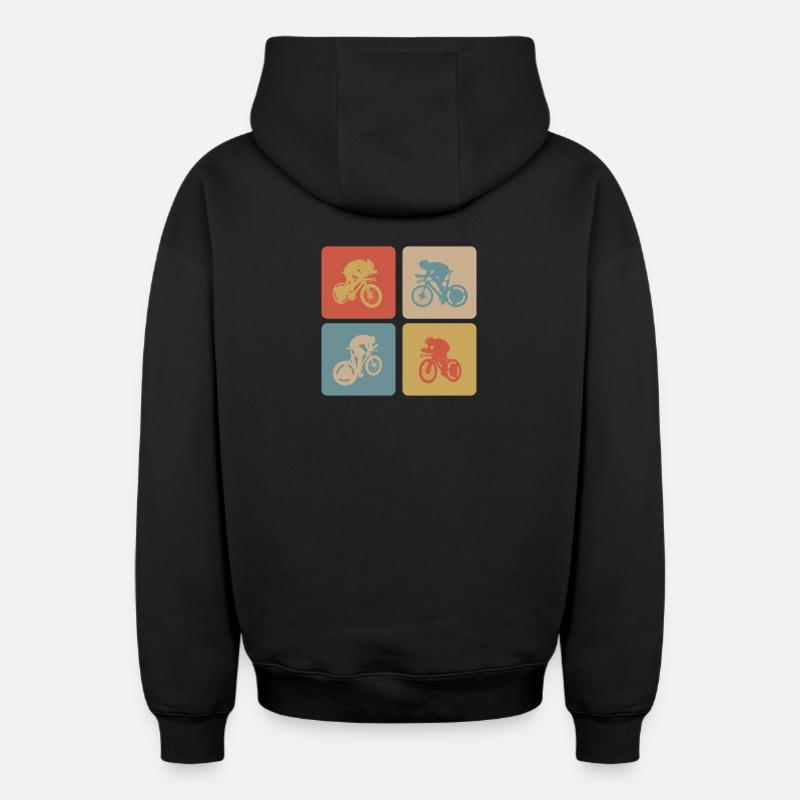 Conception de vélo de route - Sweat à capuche unisexe zippé oversize épais SPREAD - noir