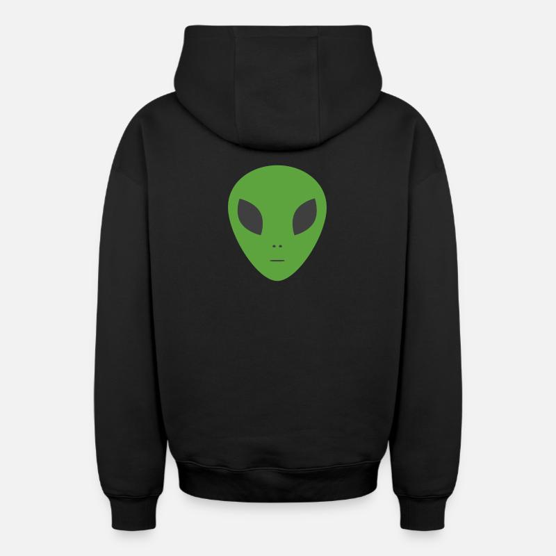 Alien vert - Sweat à capuche unisexe zippé oversize épais SPREAD - noir