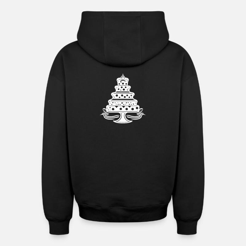 Gâteau, gâteau - Sweat à capuche unisexe zippé oversize épais SPREAD - noir