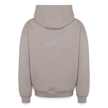 Candlestick chart - Oversized Heavyweight Unisex Zip Hoodie - taupe - Back - AI Model Male 178 light (178cm)