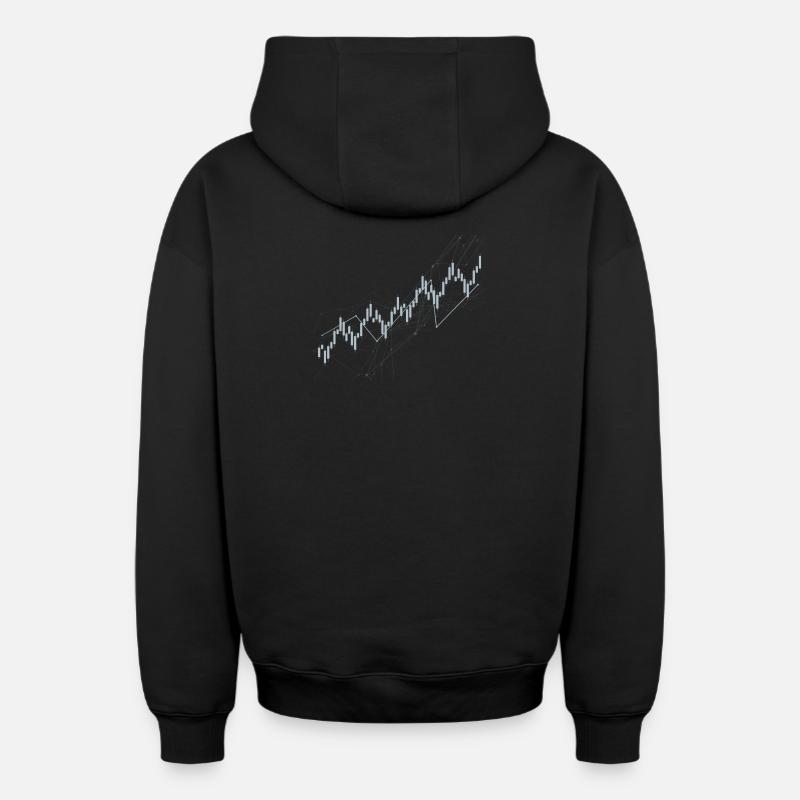 Graphique en chandelier - Sweat à capuche unisexe zippé oversize épais SPREAD - noir