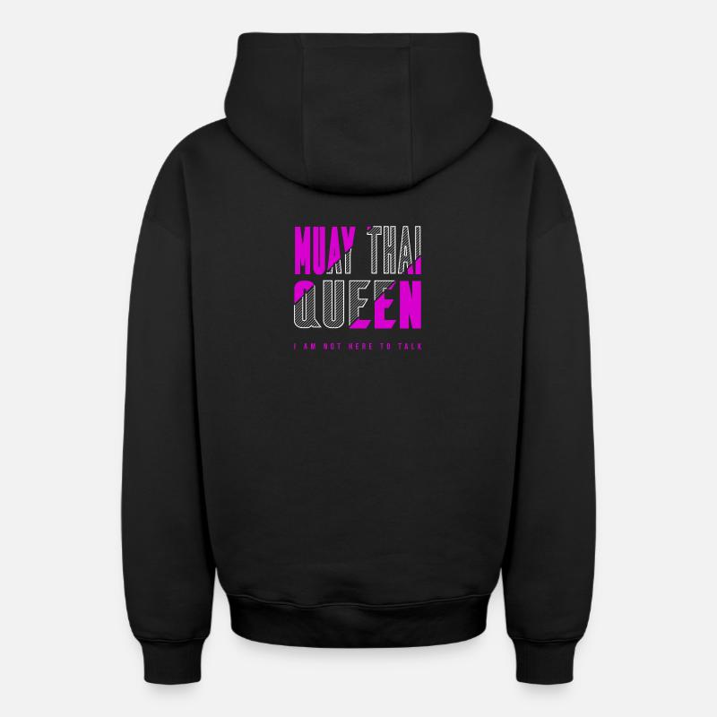 Muay Thai Queen - Sweat à capuche unisexe zippé oversize épais SPREAD - noir