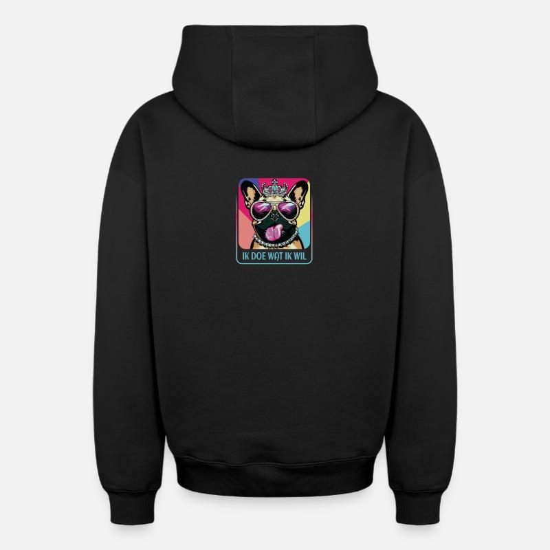 Carlin têtu - Sweat à capuche unisexe zippé oversize épais SPREAD - noir