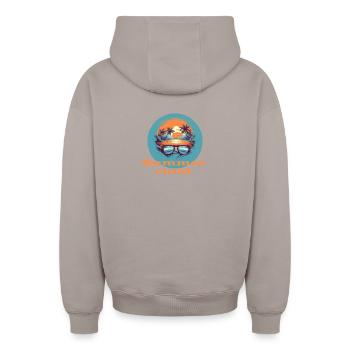 Summer child - Oversized Heavyweight Unisex Zip Hoodie - taupe - Back - AI Model Male 178 light (178cm)