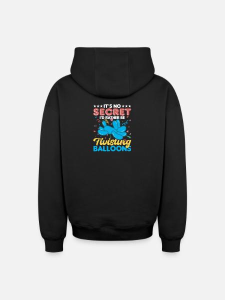 Balloon Twisting Design - Oversized Heavyweight Unisex Zip Hoodie - black