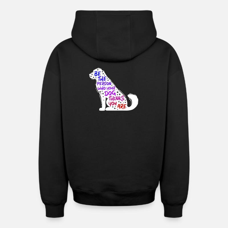 Dog Pets Statement Animal préféré - Sweat à capuche unisexe zippé oversize épais SPREAD - noir