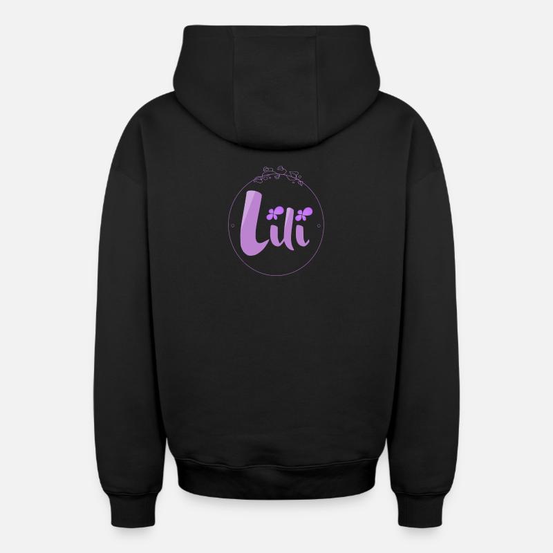 Lili - Sweat à capuche unisexe zippé oversize épais SPREAD - noir