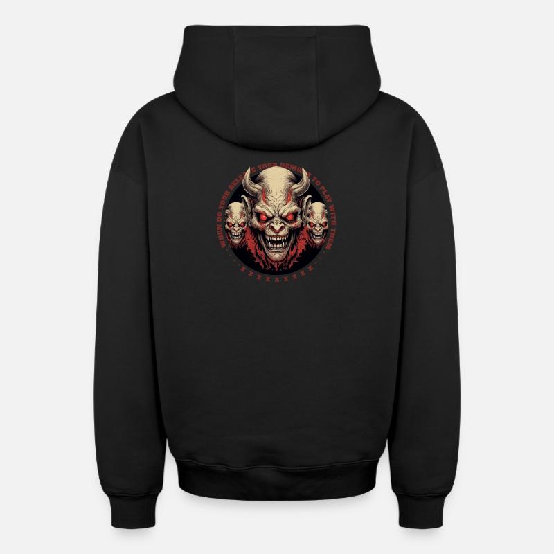 Démons de l’enfer - Sweat à capuche unisexe zippé oversize épais SPREAD - noir