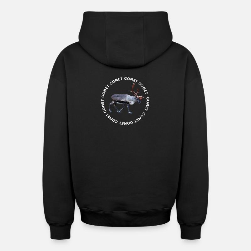 COMÈTE - Sweat à capuche unisexe zippé oversize épais SPREAD - noir