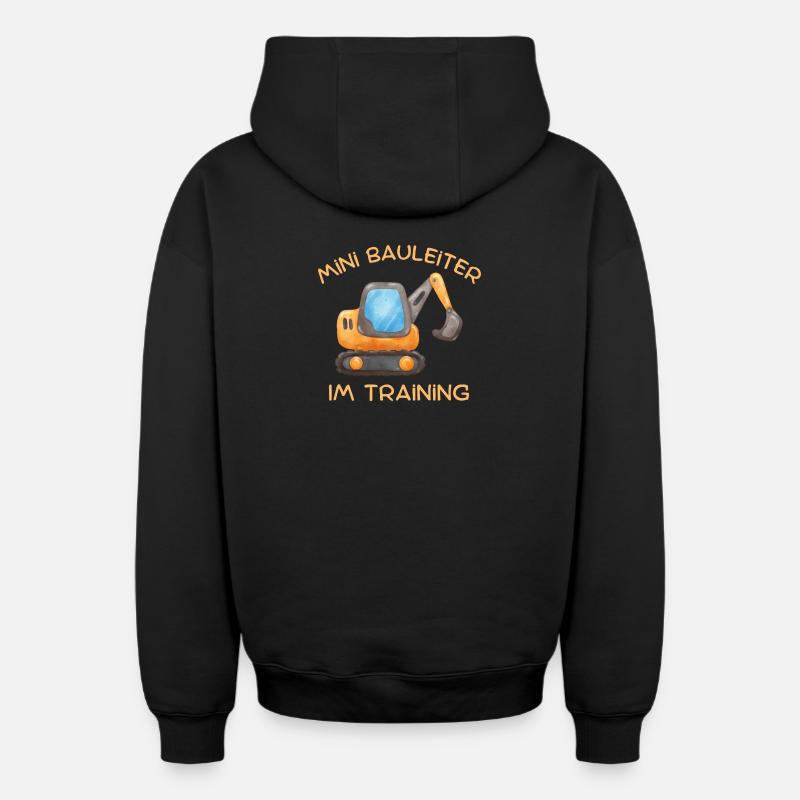 Bauleiter im Training - Oversized Heavyweight Unisex Zip Hoodie - Schwarz