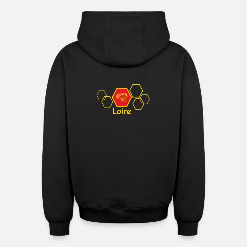 Loire - Sweat à capuche unisexe zippé oversize épais SPREAD - noir