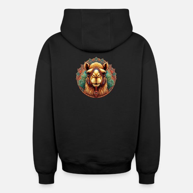 Kamel - Oversized Heavyweight Unisex Zip Hoodie - Schwarz
