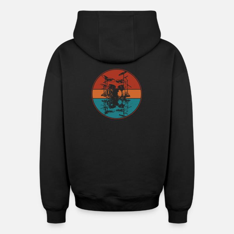 Drum set - Sweat à capuche unisexe zippé oversize épais SPREAD - noir