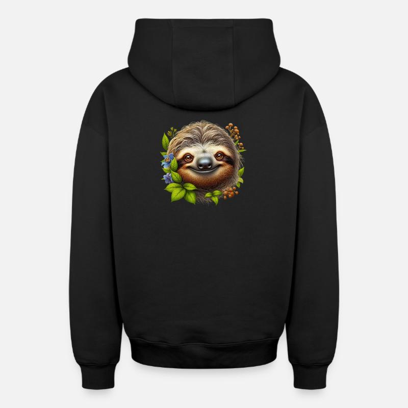 Paresse - Sweat à capuche unisexe zippé oversize épais SPREAD - noir