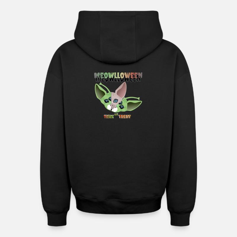 Masque extraterrestre chat sphinx - Sweat à capuche unisexe zippé oversize épais SPREAD - noir