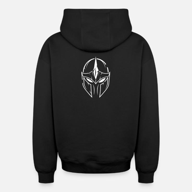 Casque guerrier - Sweat à capuche unisexe zippé oversize épais SPREAD - noir