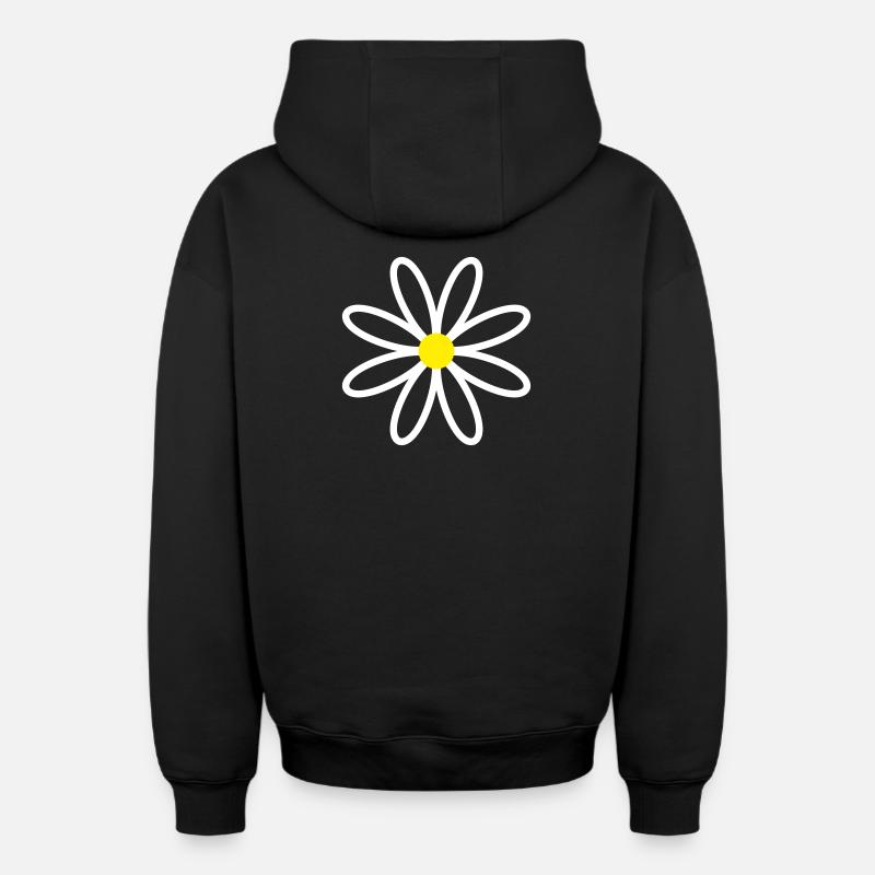 Daisy Gänseblümchen - Oversized Heavyweight Unisex Zip Hoodie - Schwarz