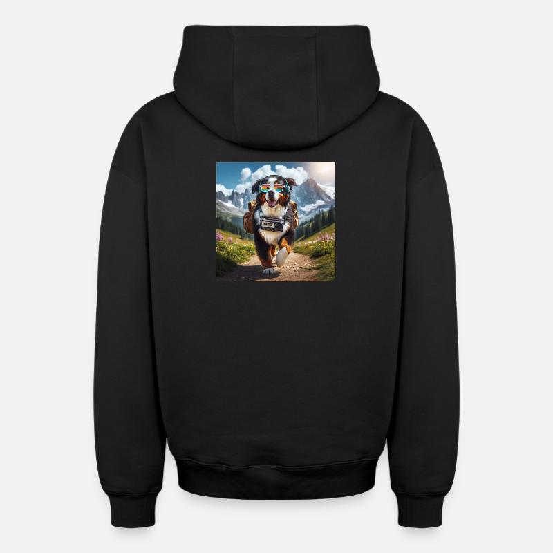 Bouvier bernois - Sweat à capuche unisexe zippé oversize épais SPREAD - noir