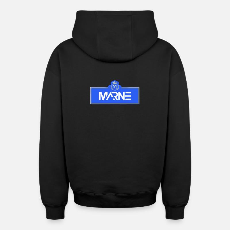 Marne - Sweat à capuche unisexe zippé oversize épais SPREAD - noir