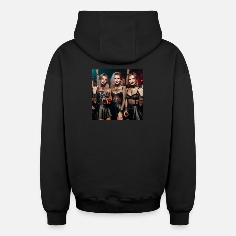 Métal - Sweat à capuche unisexe zippé oversize épais SPREAD - noir