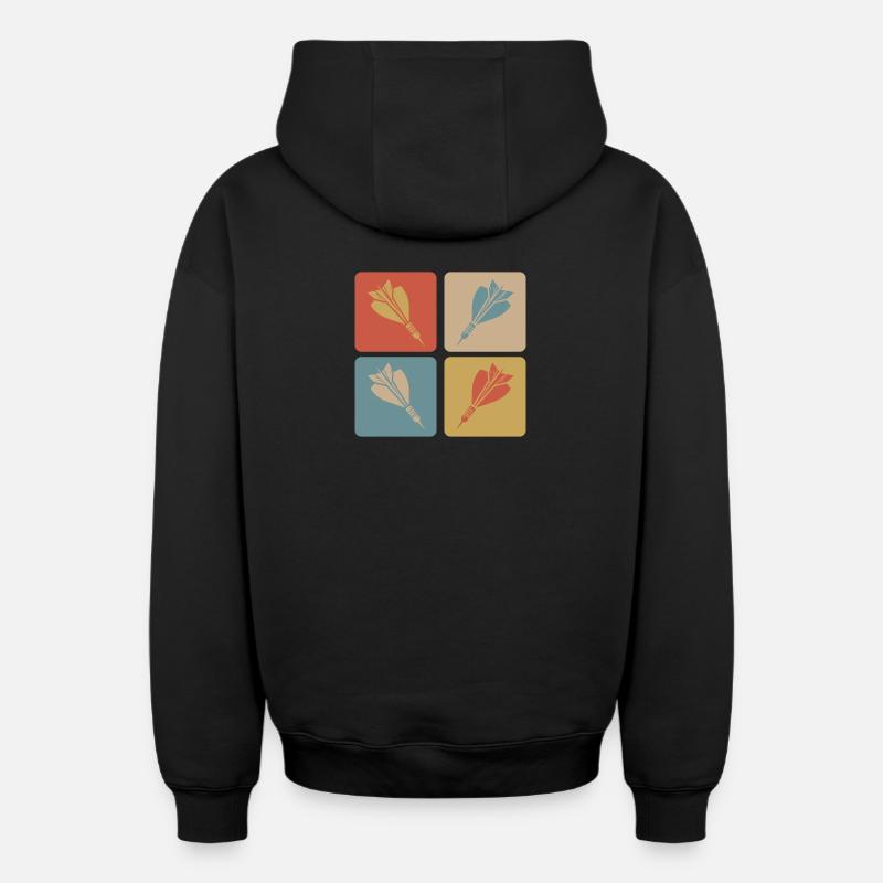 Design de fléchettes - Sweat à capuche unisexe zippé oversize épais SPREAD - noir