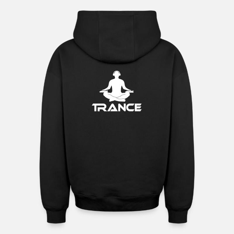 Transe (Z) - Sweat à capuche unisexe zippé oversize épais SPREAD - noir