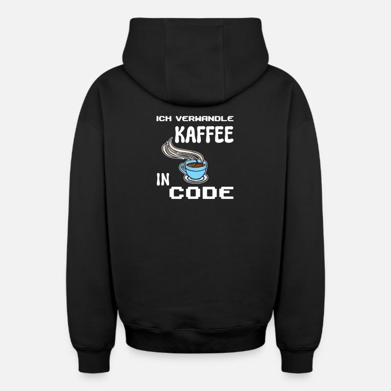 Developer Computerfreak Statement Coden Skripting - Oversized Heavyweight Unisex Zip Hoodie - Schwarz