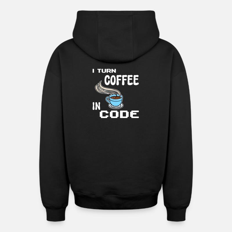 Developer Computerfreak Statement Programmierer - Oversized Heavyweight Unisex Zip Hoodie - Schwarz