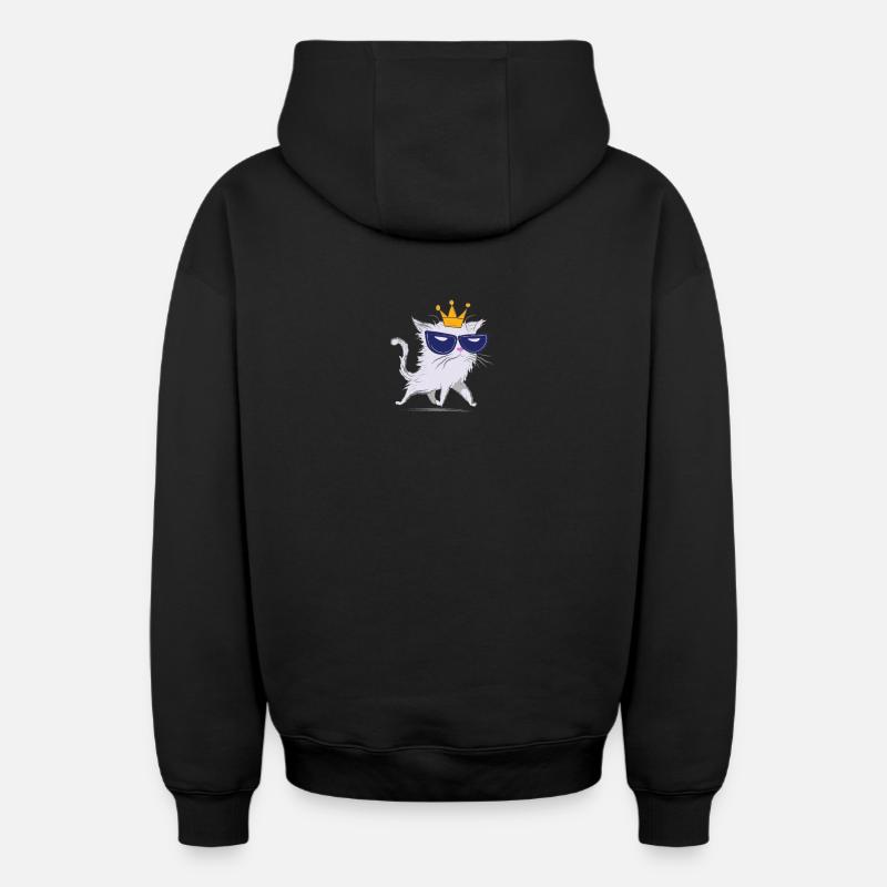 Chat asclépiade - Sweat à capuche unisexe zippé oversize épais SPREAD - noir