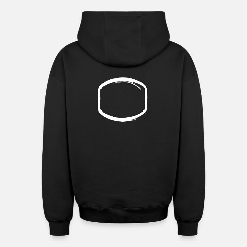 Cadre ovale blanc - Sweat à capuche unisexe zippé oversize épais SPREAD - noir