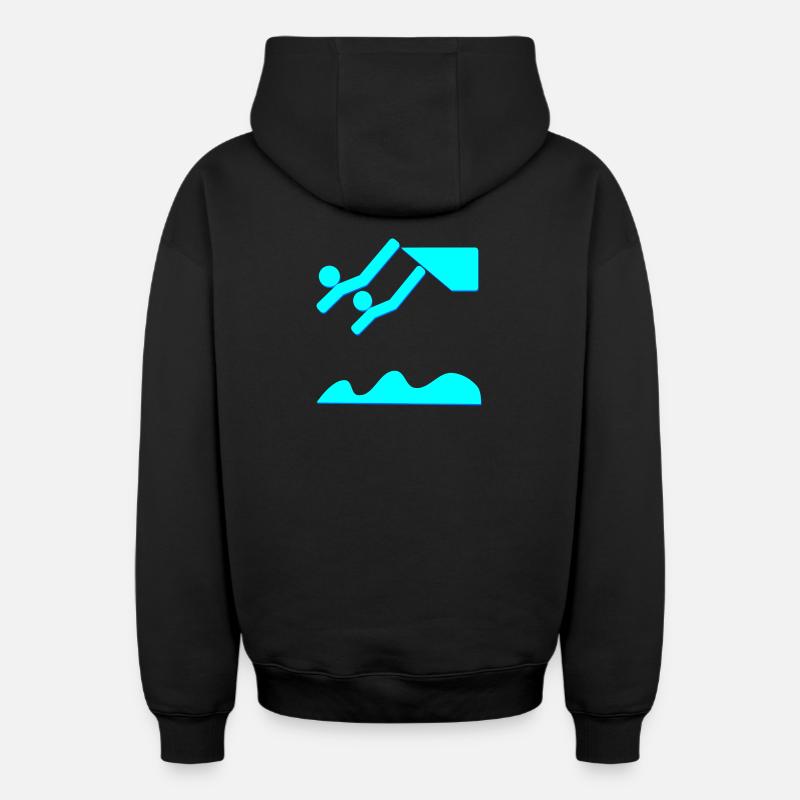PLONGÉE SYNCHRONISÉE - Sweat à capuche unisexe zippé oversize épais SPREAD - noir