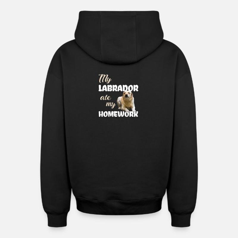 Devoirs du Labrador - Sweat à capuche unisexe zippé oversize épais SPREAD - noir