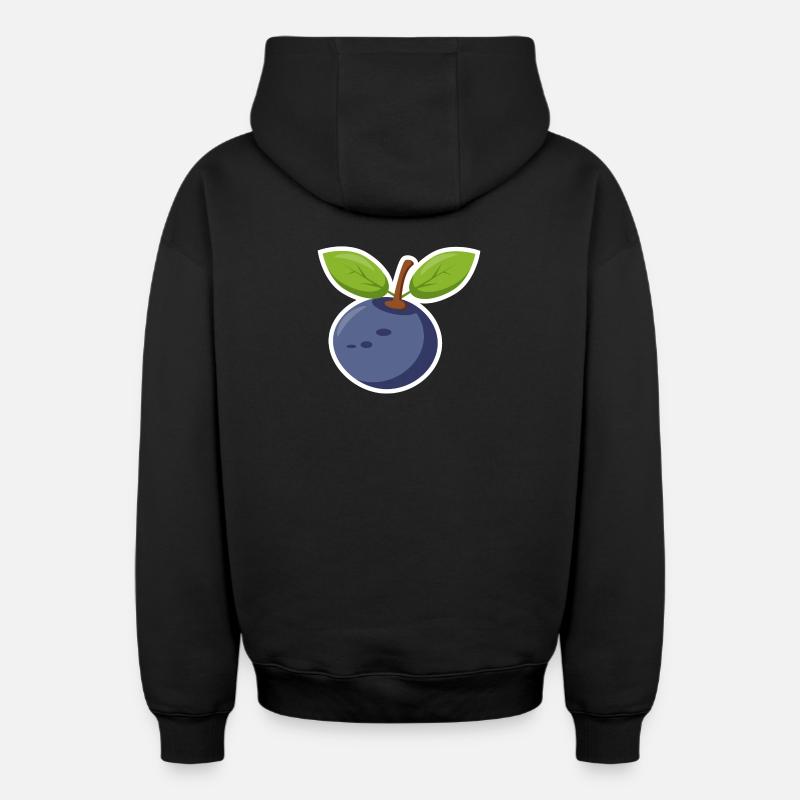 Myrtille Myrtille - Sweat à capuche unisexe zippé oversize épais SPREAD - noir